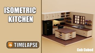 Isometric Kitchen | Blender Timelapse