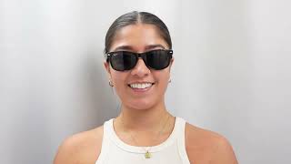 Woman Model Wearing Ray-Ban New Wayfarer Rb2132 901L Sunglasses