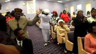 Co-Pastor: Evang. Paulette Faulknor singing from Sinking sand he lifted me