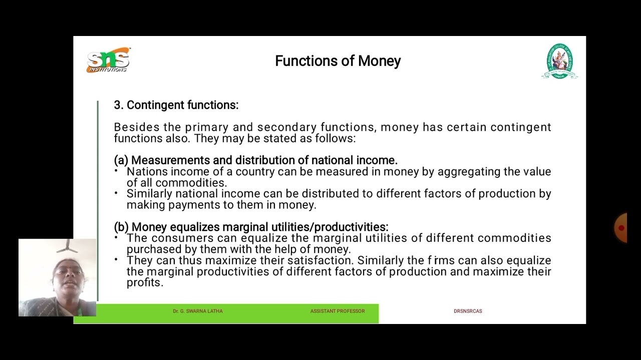 Functions of Money/Economics & Management/snsinstitutions