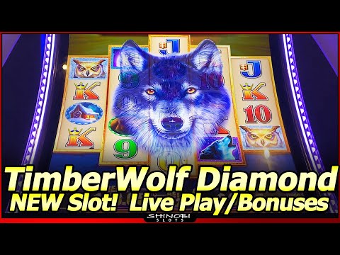 TimberWolf Diamond Slot Machine - NEW Slot!  Live Play and 4 Free Spins Bonuses
