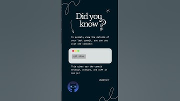 Git Secret: View Your Last Commit in 1 Command! 🤯#didyouknow #git #github #gitplayer