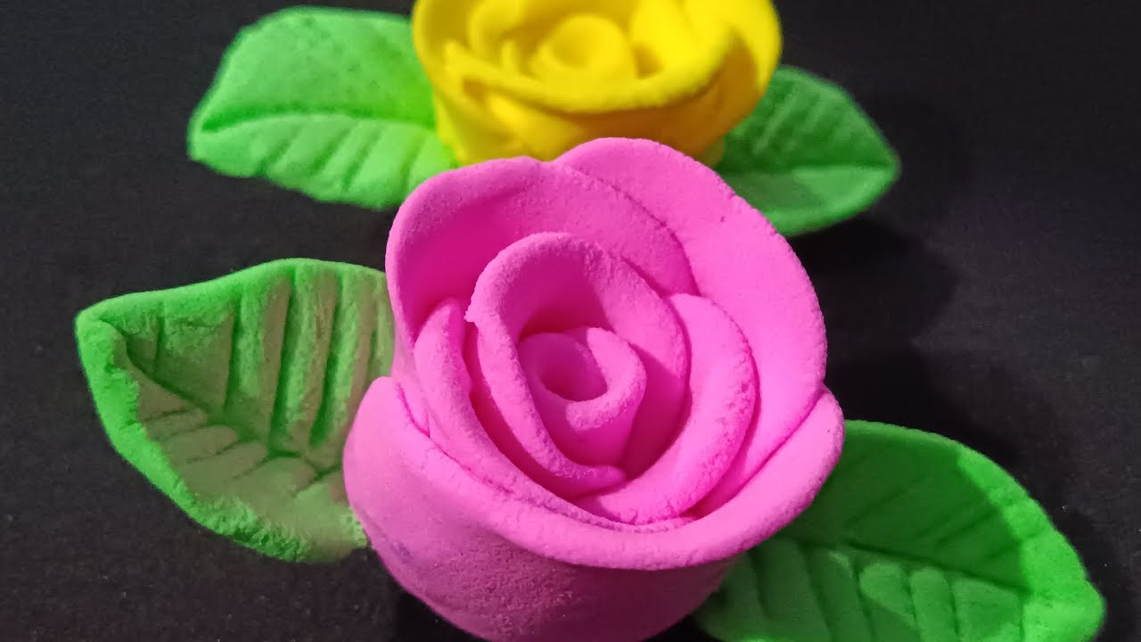 How to make rose with Clay clay art idea How to make a clay rose