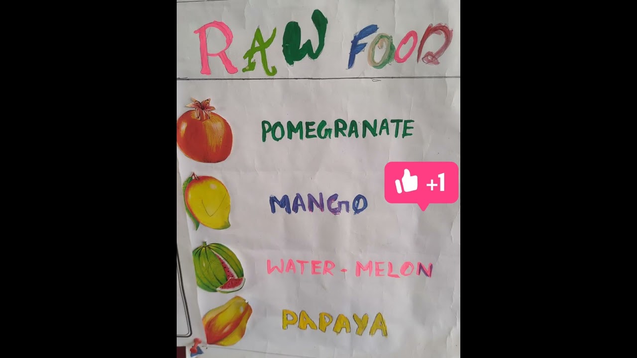 cooked food and raw food chart making list please like, share, comment and subscribe 😃