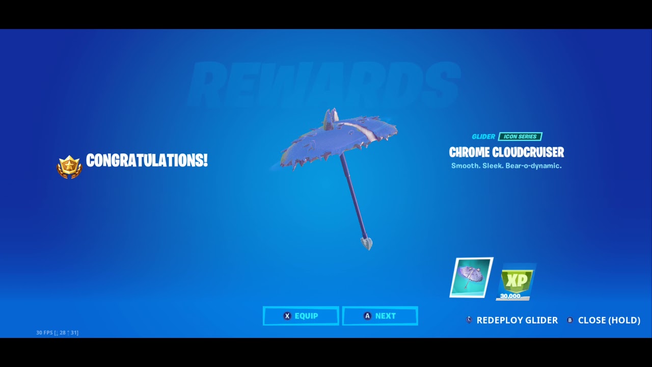 Chrome Cloudcruiser Glider Reward - Fortnite (Season 7)