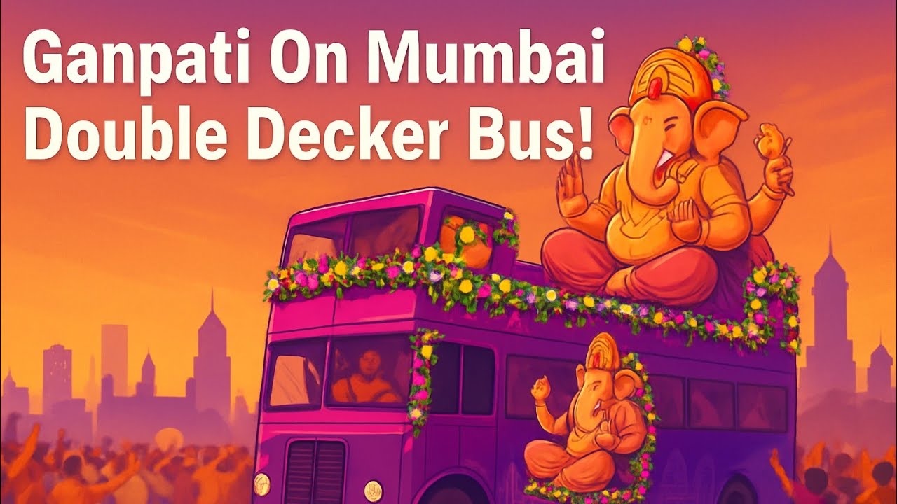Mumbai Cha Sheth’s Ganpati Bappa on Open Double Decker Ride!