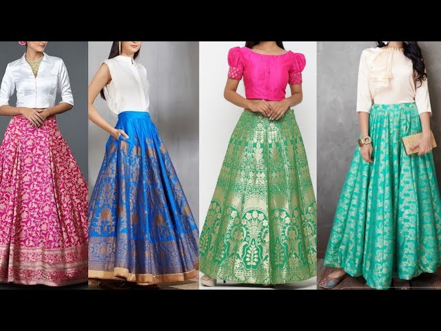 Brocade Skirt With Top, Brocade Skirt With Shirt, Brocade Skirt Design