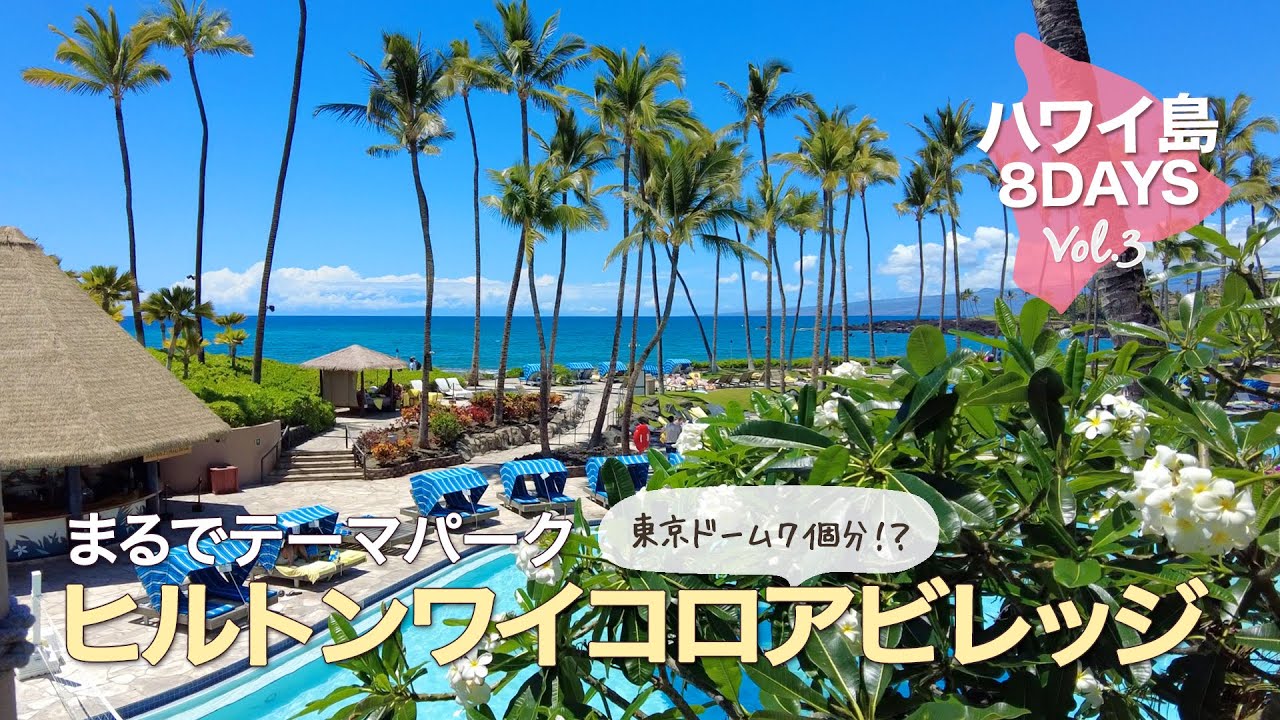 【ハワイ島８DAYS＃3 】ヒルトンワイコロアビレッジで過ごす朝昼夕│ コハラプール＆コナプール│ Hawaii Vlog