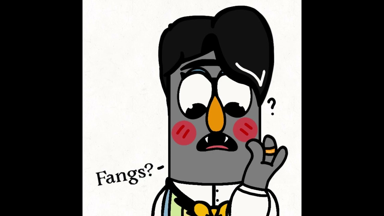 Frank with little vampire fangs (Art)