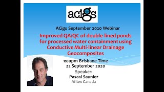ACIGS Webinar - September 2020 - Pascal Saunier