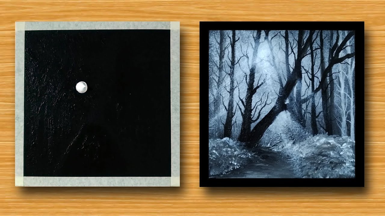 Easy Acrylic Painting / Black and white / Golden Rays of sunshine Bob