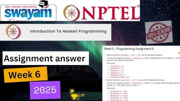 NPTEL Week 6: Introduction To Haskell Programming - 2025 Assignment#swayamcourses #computerscience