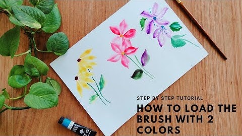 How to load two colors in the brush. One stroke technique. watercolor painting for beginners.