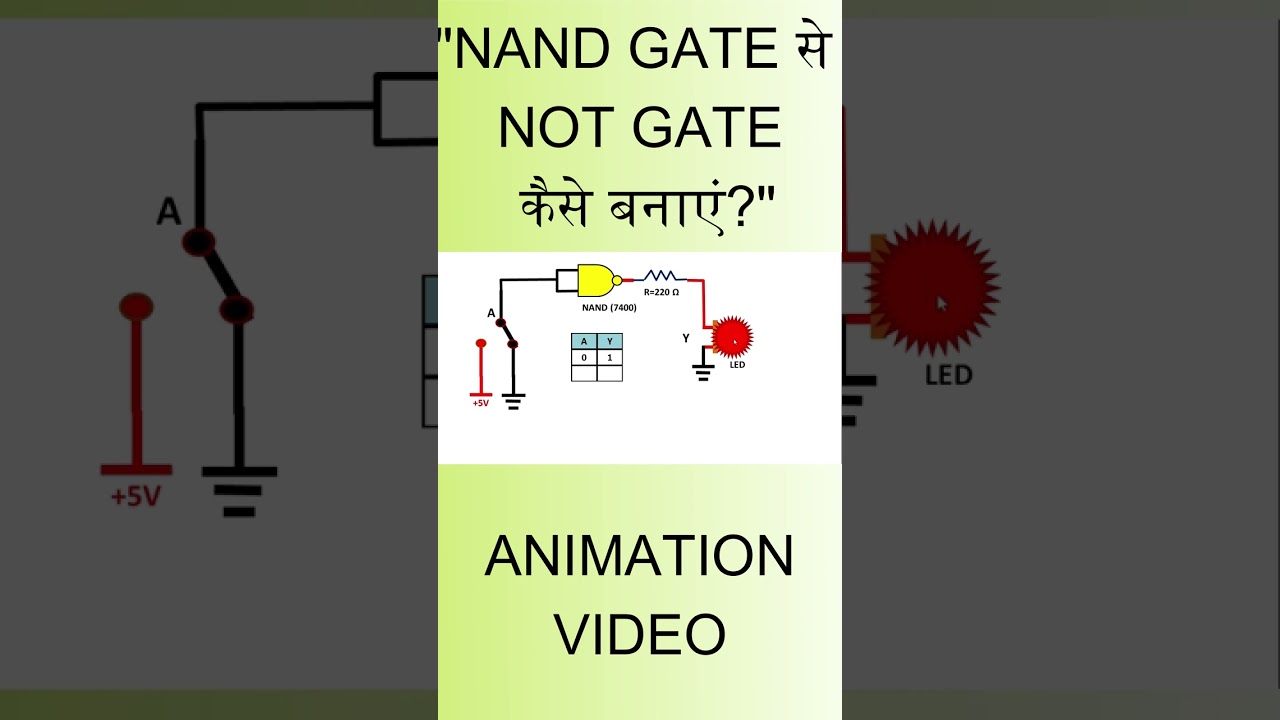 "NAND GATE से NOT GATE कैसे बनाएं?"  ANIMATION VIDEO,