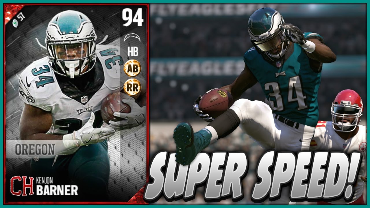 SUPER SPEED KENJON BARNER! | BARNER GAMEPLAY AND REVIEW!! | MUT 17 CAMPUS HERO 94 KENJON BARNER