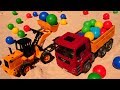 Carros ajudantes. Caminhão e escavadeira novos! Vídeos de brinquedos para crianças.