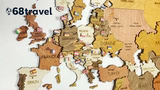 Wooden World Flags 346 Pieces By 68Travel