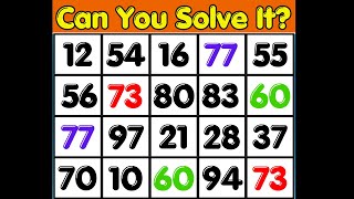 Number Search. Just 9 minutes a day to boost your IQ |  Puzzle Grid #109
