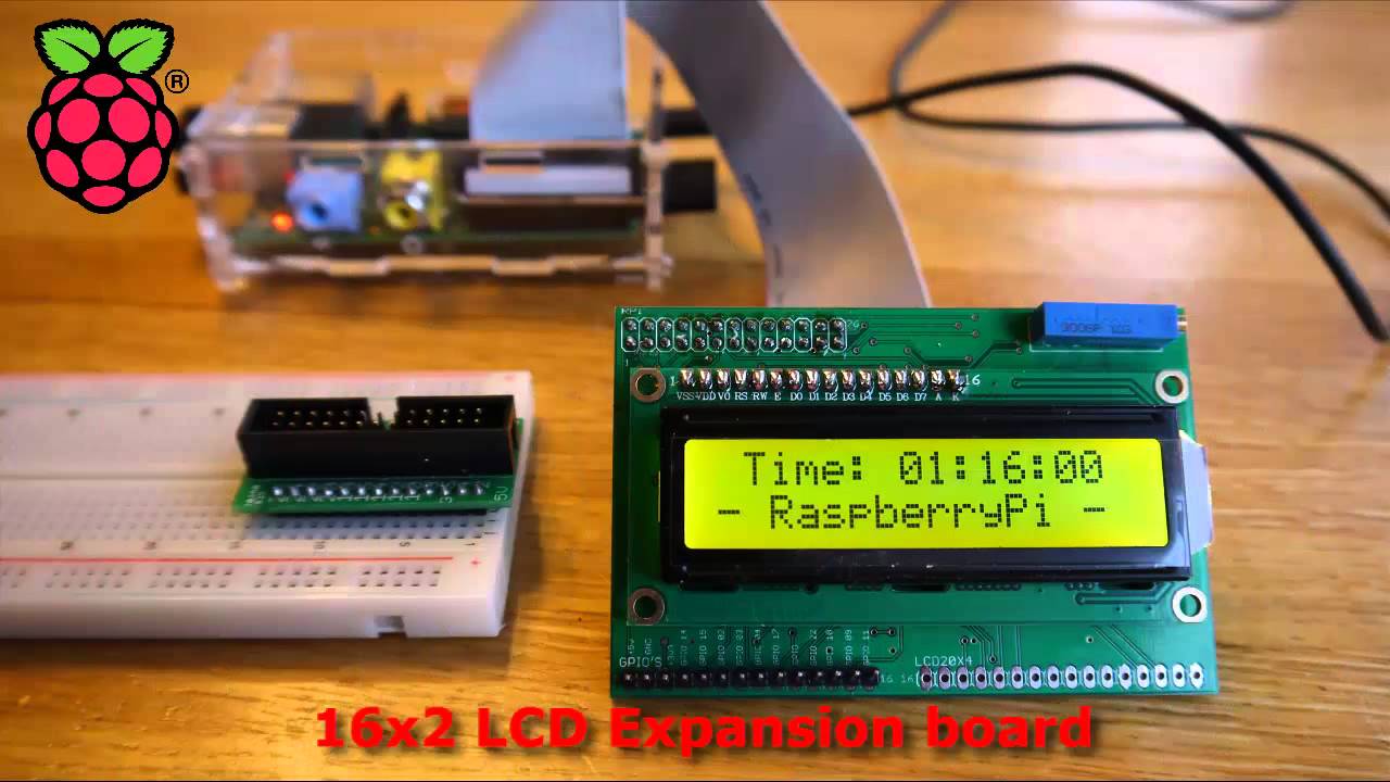 16x2 lcd raspberry pi expansion board - YouTube