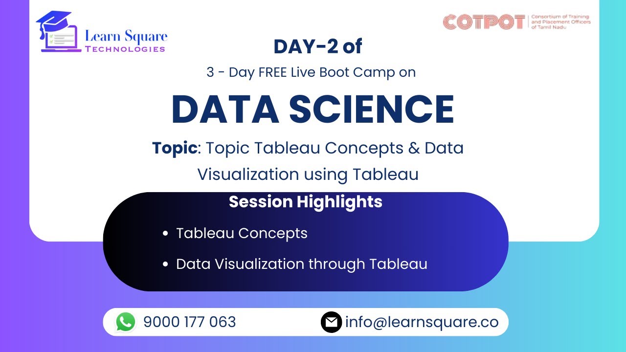 Topic Tableau Concepts & Data Visualization using Tableau - Day 2 - YouTube