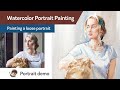 Watercolor portrait painting - painting a loose portrait