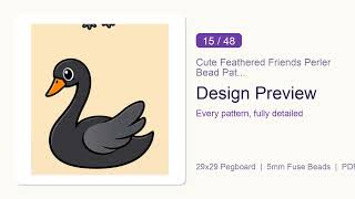 Cute Feathered Friends Perler Bead Pattern Bundle | 48 Designs | Hama Bead Compatible | PDF Digit...