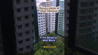 Change Colour Of Old Aluminum Windows From Beige To Black.
