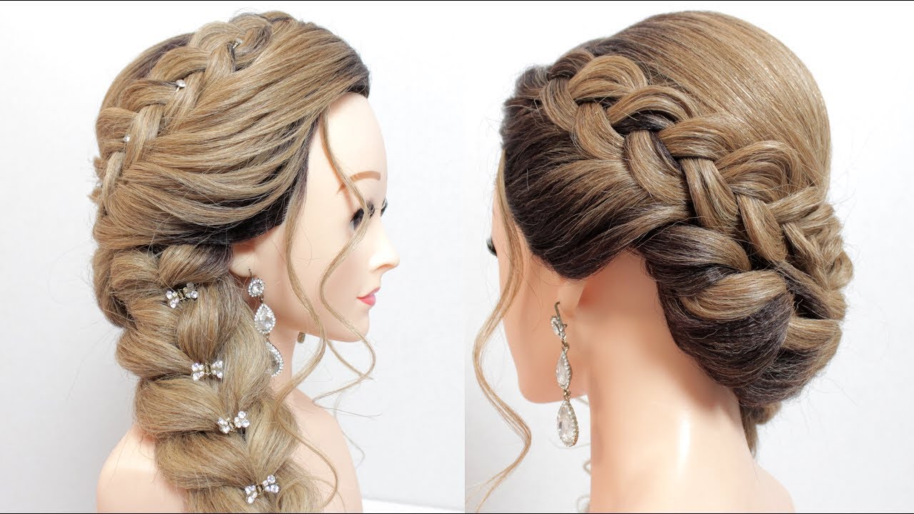 Beautiful braided updo hairstyle tutorial for long hair - YouTube