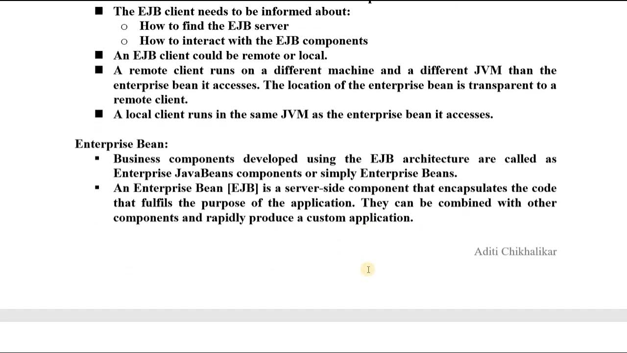 EJB Server, EJB Container, EJB Client, EJB, and EJB Application YouTube