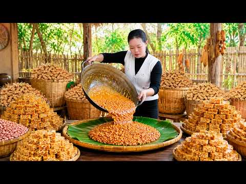 Single Girl Makes Crunchy Peanut Candy with Only Peanuts and Melted Sugar | Peak Homemade Foods
