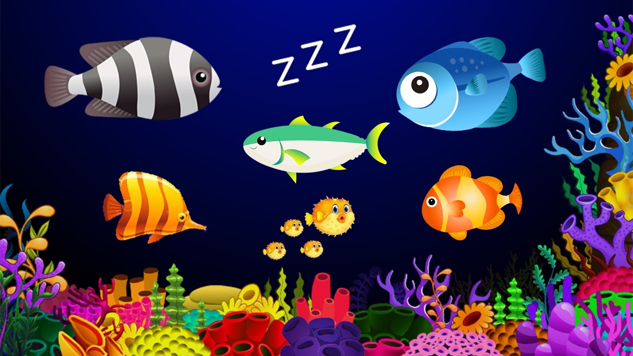 Peaceful Fish Animation Sleep Music with Bedtime Lullabies Magical Ocean World 💤♫💦 #495