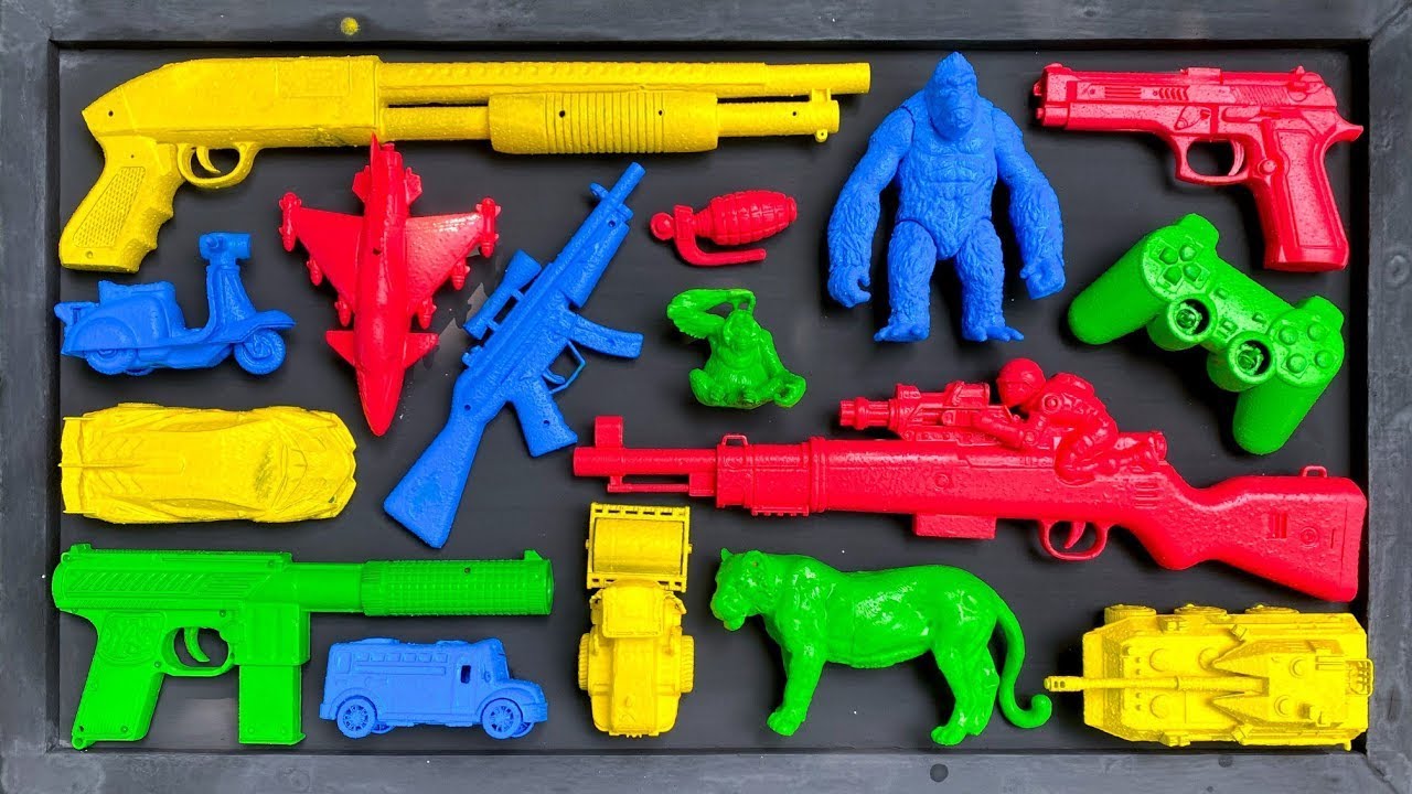 Membersihkan Nerf AK47, Shotgun, Sniper Rifle, Assault Rifle, Glock Pistol, M16, Machine Gun, Hulk