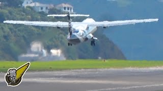 Airliners: AirNZ ATR-72 Takeoff From Wellington (ZK-MVH)