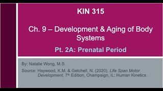 315 S22 - Mod 7, Pt 2A | Ch. 9 - Body Systems Development: Prenatal Period