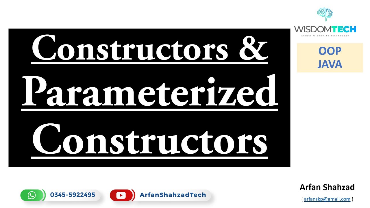 Constructors and Parameterized Constructors - YouTube
