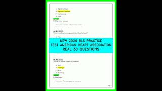 BLS PRACTICE TEST AMERICAN HEART ASSOCIATION NEW 2026 REAL 30 QUESTIONS PRACTICE EXAM VIDEO 2026