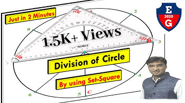 How to divide circle| By using Set-Square| 8 equal parts| How to use set-square| Engineering drawing