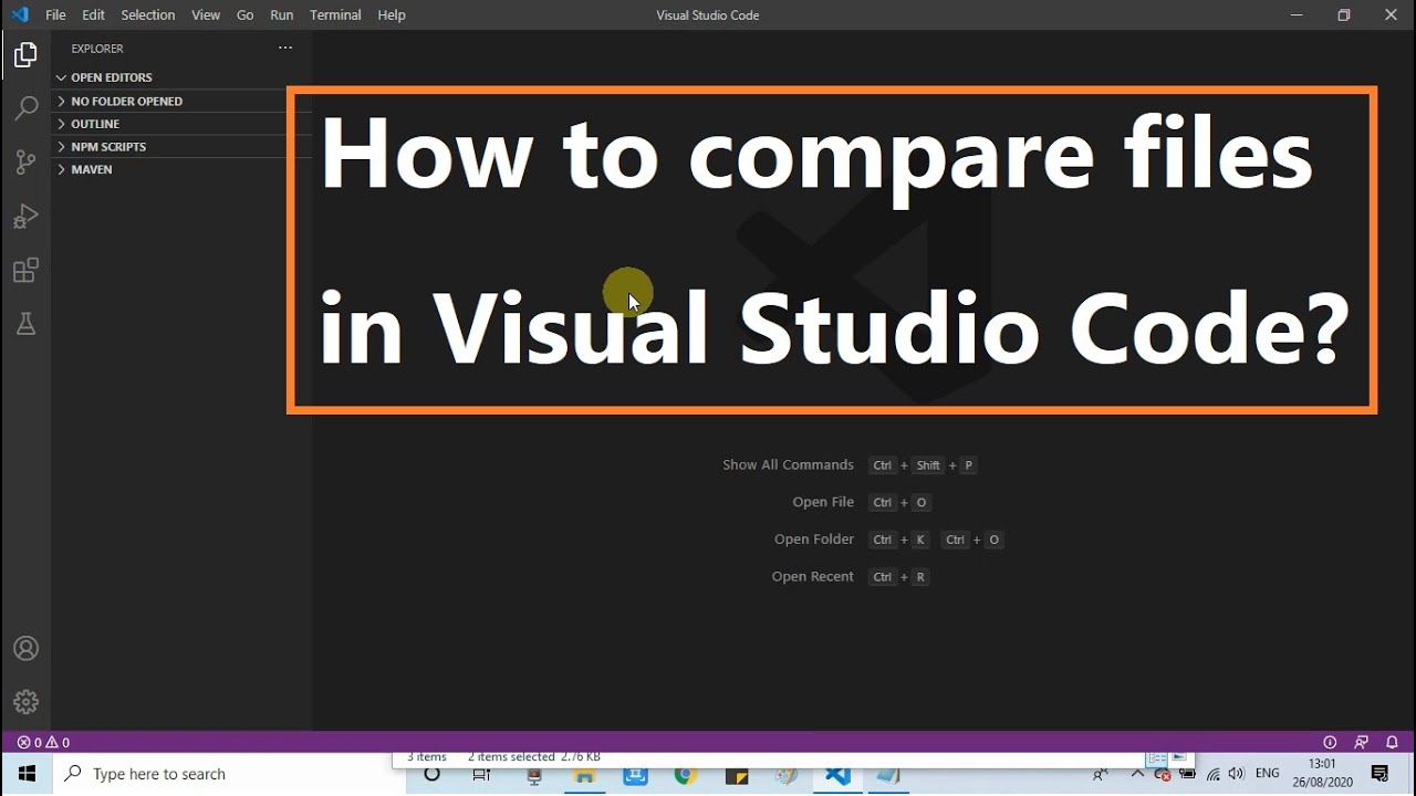 How to compare files in Visual Studio Code? - YouTube