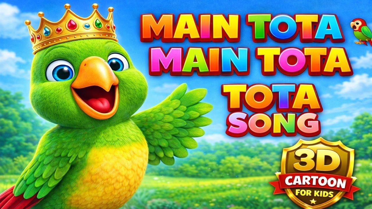 Main Tota Main Tota 🦜 | Hindi Kids Poem | Tota Tota Song | 3D Cartoon Rhymes 