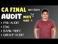 Ca final  audit  icai mcqs    class 1  live  may 24  abhishek bansal