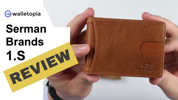 Serman Brands RFID Blocking Bifold Slim Genuine Leather Minimalist Front Pocket Wallets for Men Money Clip