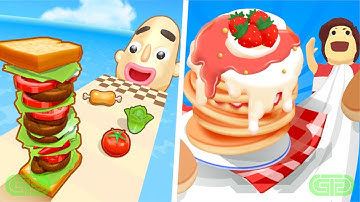 Sandwich Runner vs Pancake Run All Levels New Update Android iOS Mobile Gameplay Walkthrough 🌭 🍔 🥪