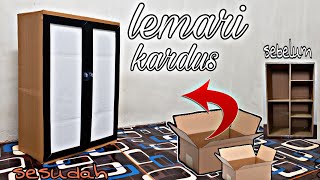 How to make a wardrobe out of used cardboard! Easy tutorial to make a useful creative two-door diy
