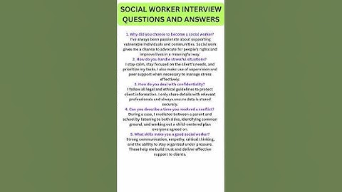 Social Worker Interview Questions and Answers #socialwork #jobinterview #shorts #interview #learn