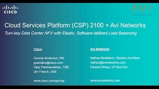 Famous Agile, Next Gen Load Balancing with Cisco CSP 2100 and Avi Networks Wealth