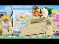 سمسم يتحدي الدبابة الكبيرة و الصغيرة - عائلة ساندي - قصص اطفال