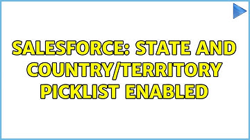 Salesforce: State and Country/Territory picklist enabled