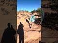 Follow the narrow path at canyonlands national Park