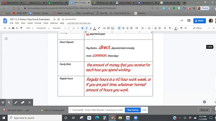 FA 5-2 Notes Paychecks, Pay Periods & Hourly Rates