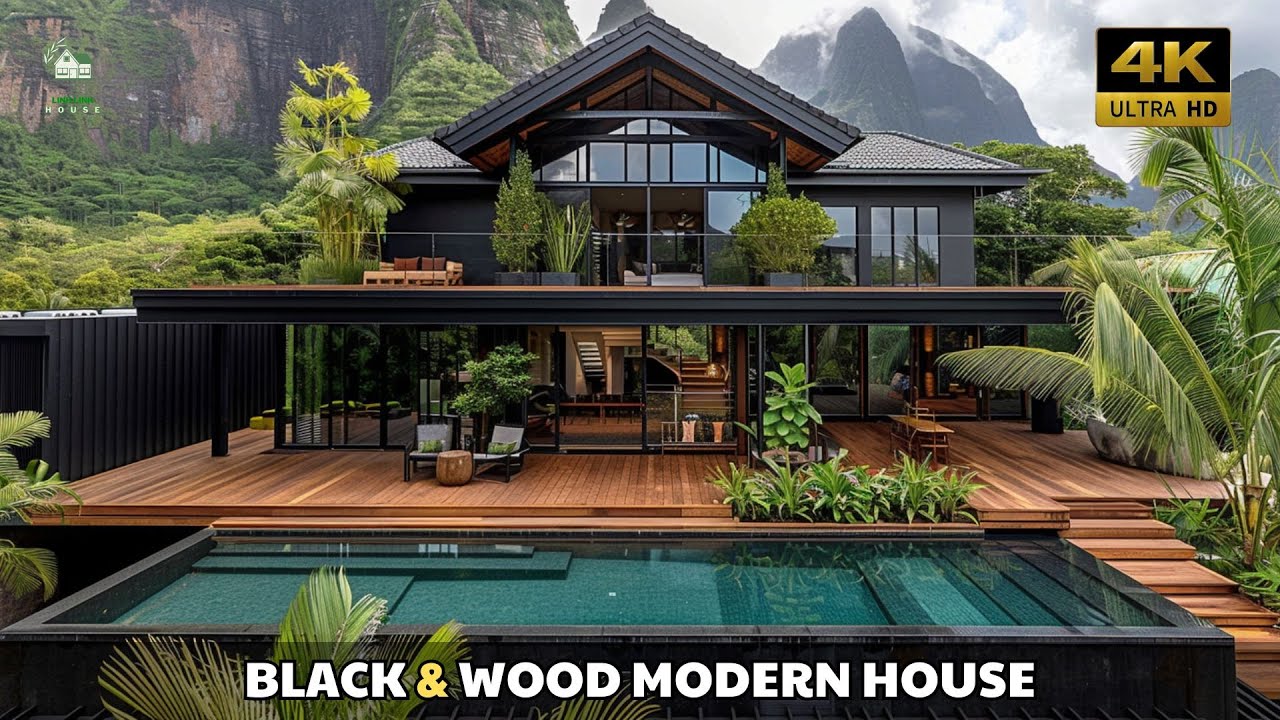 Modern Black House Design: The Perfect Combination of Wood and Nature ...